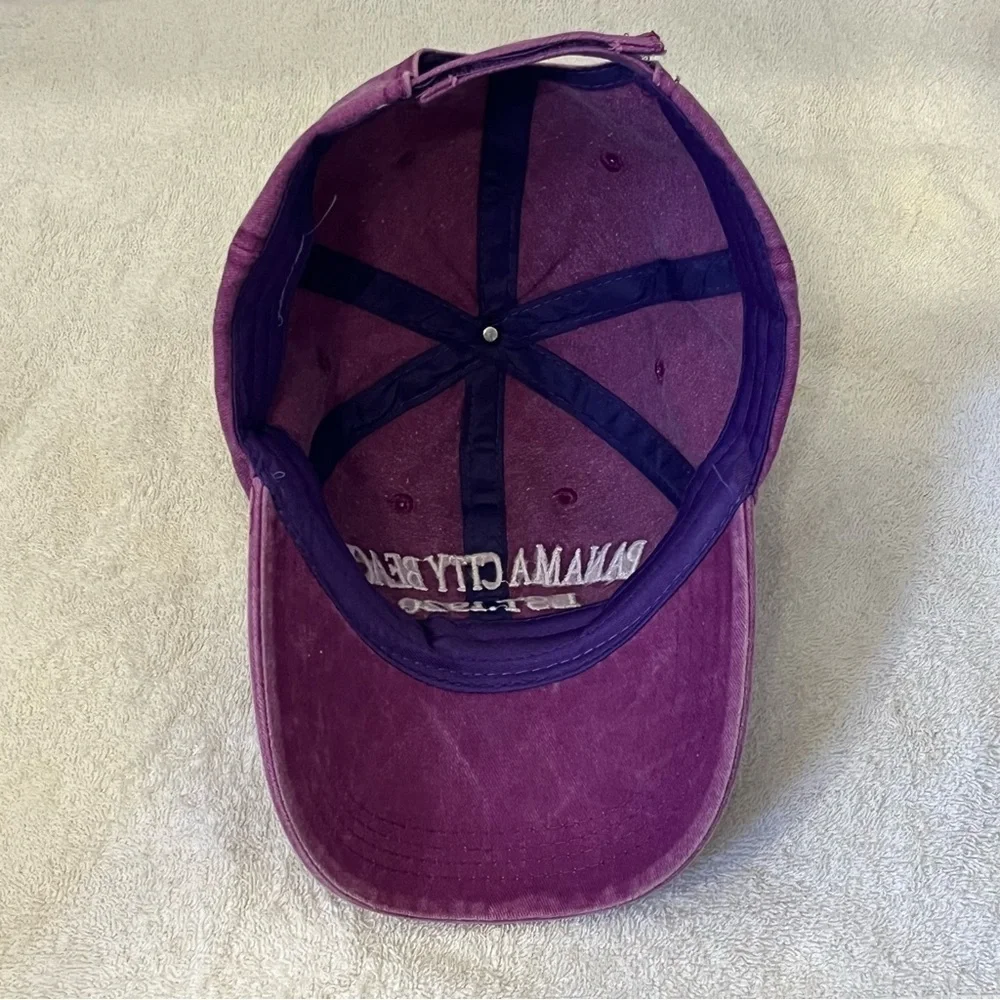 Panama City Purple Adjustable Beach Cap